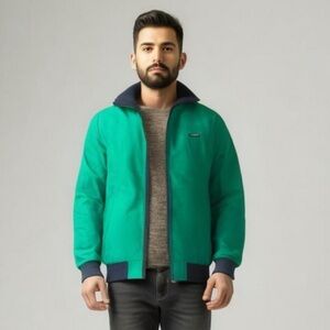 Lands' End Waterproof Insulated Jacket L Green Navy